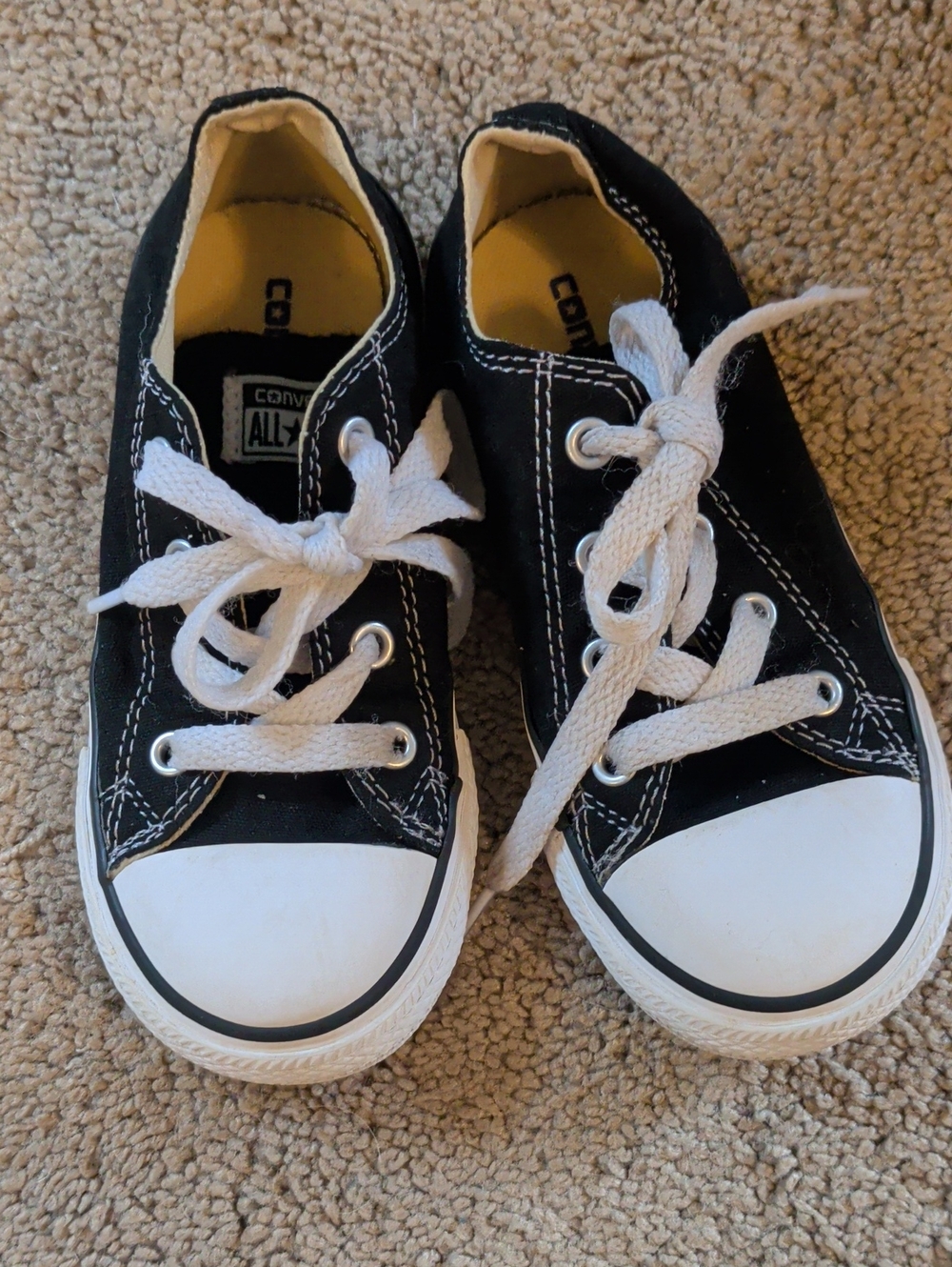 Converse Kids' Black Low Top Canvas Sneakers